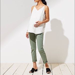 LOFT Maternity Green Chino Pants